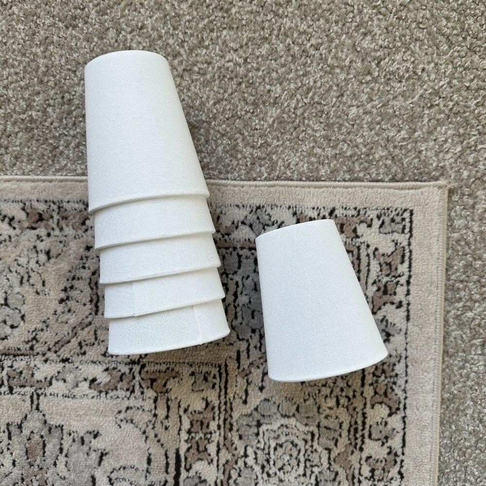 Set of 6 Linen Tapered Chandelier Shades